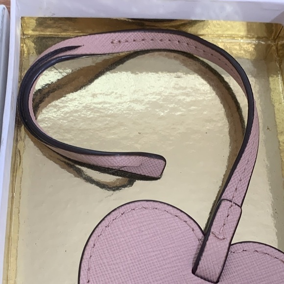 Michael Kors | Ballet Pink Leather Heart Bag Charm Key Chain With Box - Picture 5 of 11